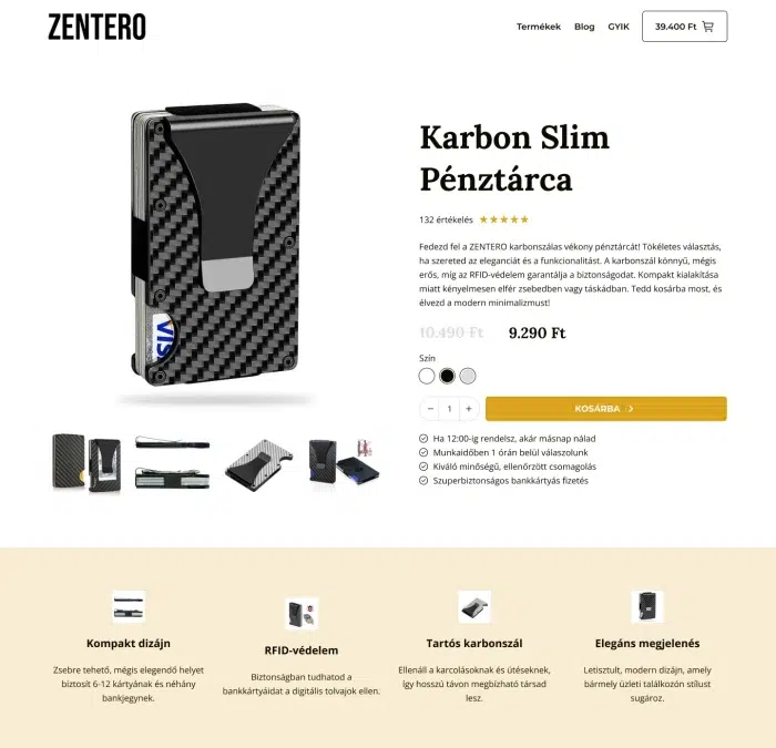 karbon slim penztarca webaruhaz zentero